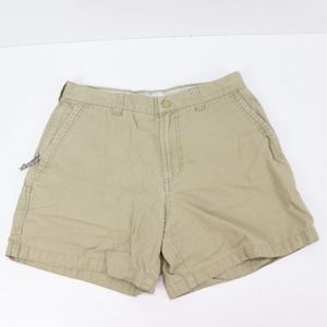 Womens Size 10 Columbia Khaki Canvas Utility Hiking Shorts Pockets